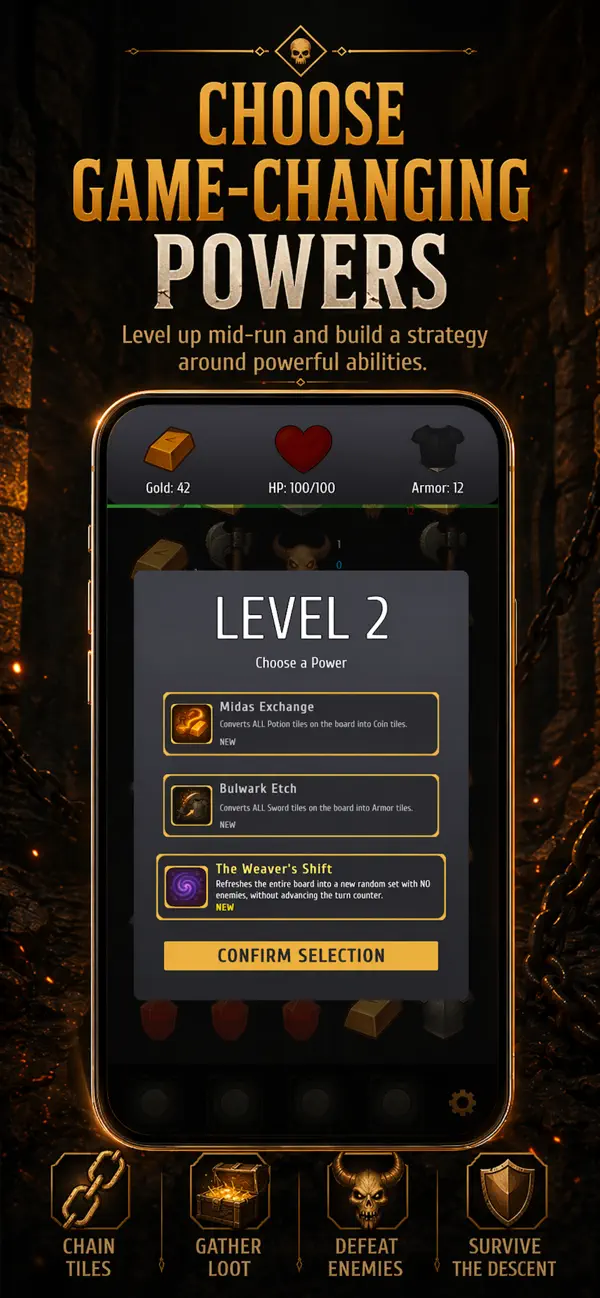 Chain Descent power selection screen