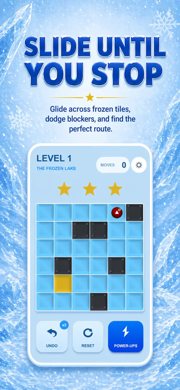 Polar Cipher frozen-board gameplay screen