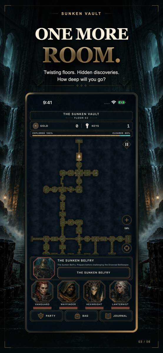 Sunken Vault generated dungeon map