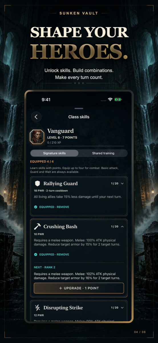 Sunken Vault class skill development screen