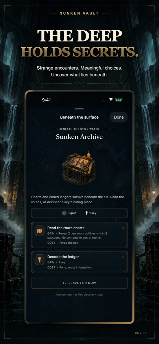 Sunken Vault discovery with two meaningful choices