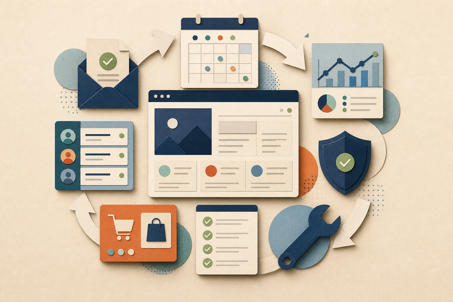 Recurring digital maintenance planning illustration