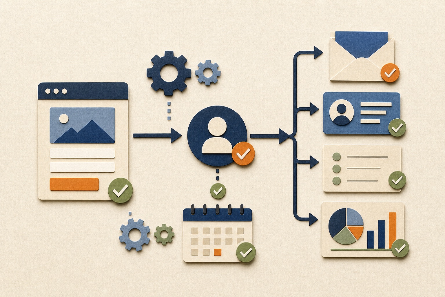 Small-business workflow automation illustration