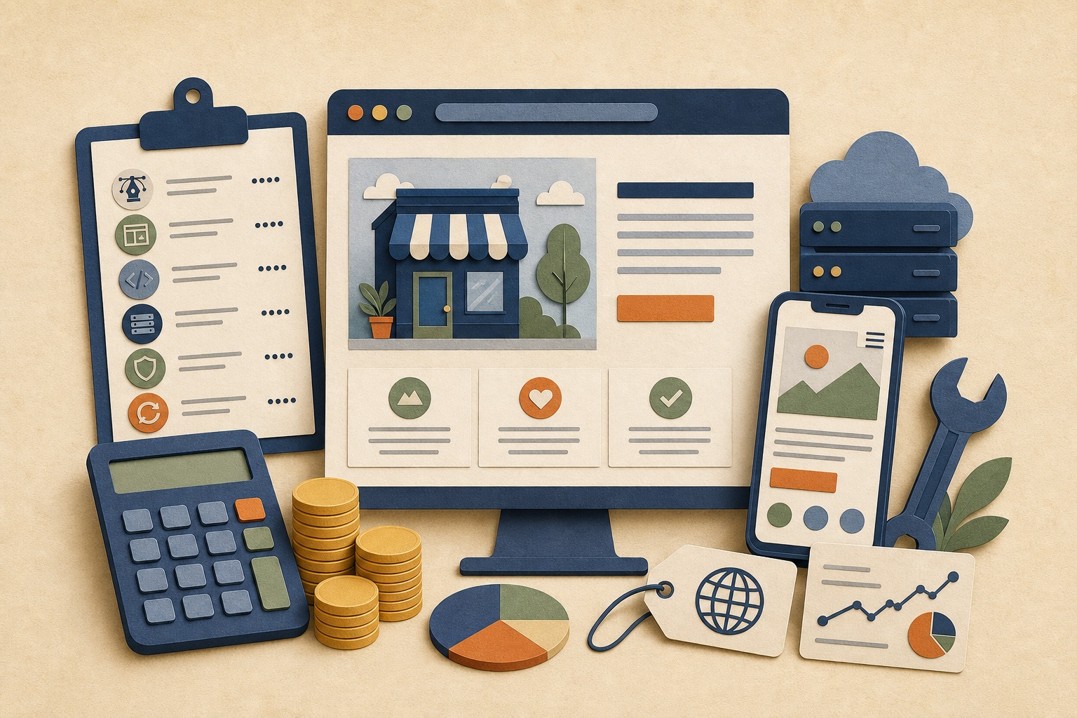 Small-business website cost planning illustration